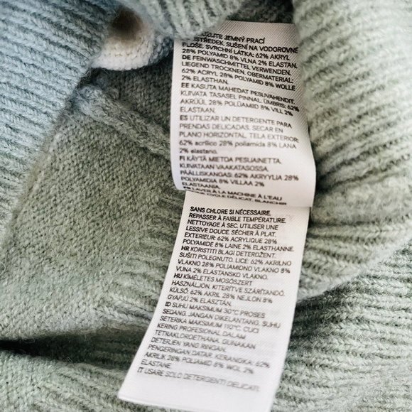 H&M Oversized Wool Blend Sweater Colorblock Stripe Size M - Picture 10 of 13